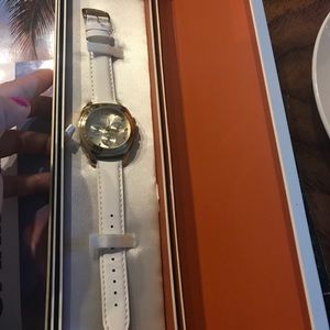 Women’s coach white leather watch